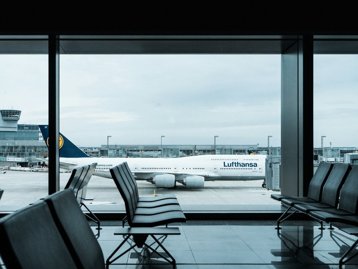 Airport terminal and aircraft